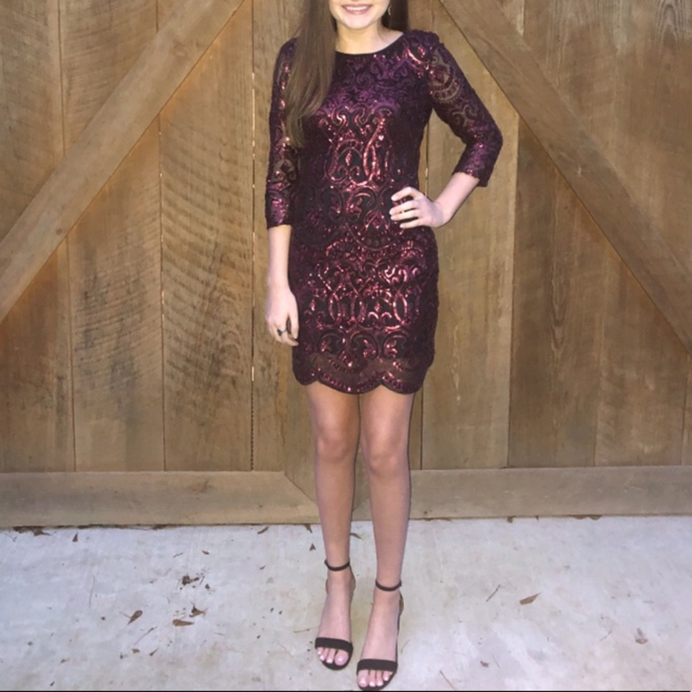 Maroon Sequin party dress